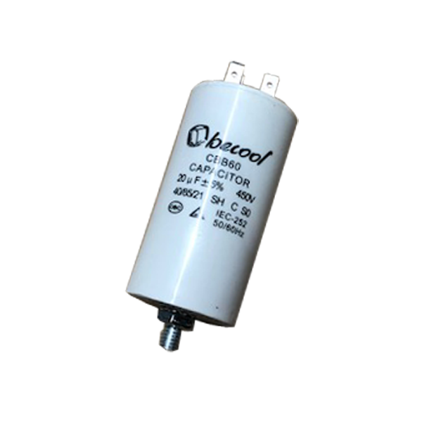 CAPACITOR 20uF 450v AC 83mm x 40mm Plastic With Stud (M8