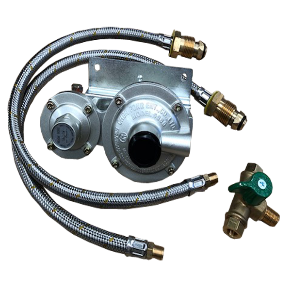 LPG DUAL MANUAL GAS REGULATOR KIT DOUBLE BOTTLE SUITS CARAVAN HOME