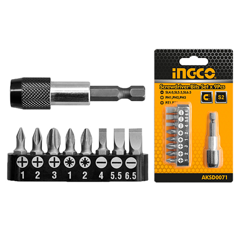 Spared Bit Set Screwdriver Bit Set with Magnetic Holder 9-Piece S2 Steel - Agency ...
