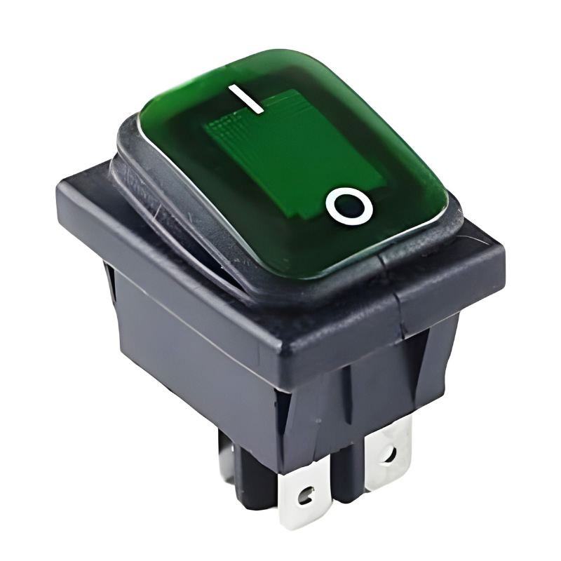 Green Illuminated Rocker Switch – DPST 16A 250V (21mm x 28mm Cutout ...